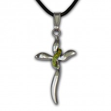 Cross pendant geocoin 2013 - Chrome + Apple Green