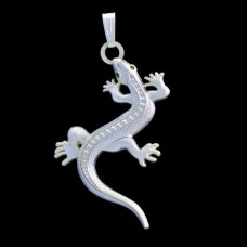 Lizard geocoin - Polished silver