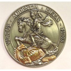 Saint George - Sankt Göran, Antique silver + gold